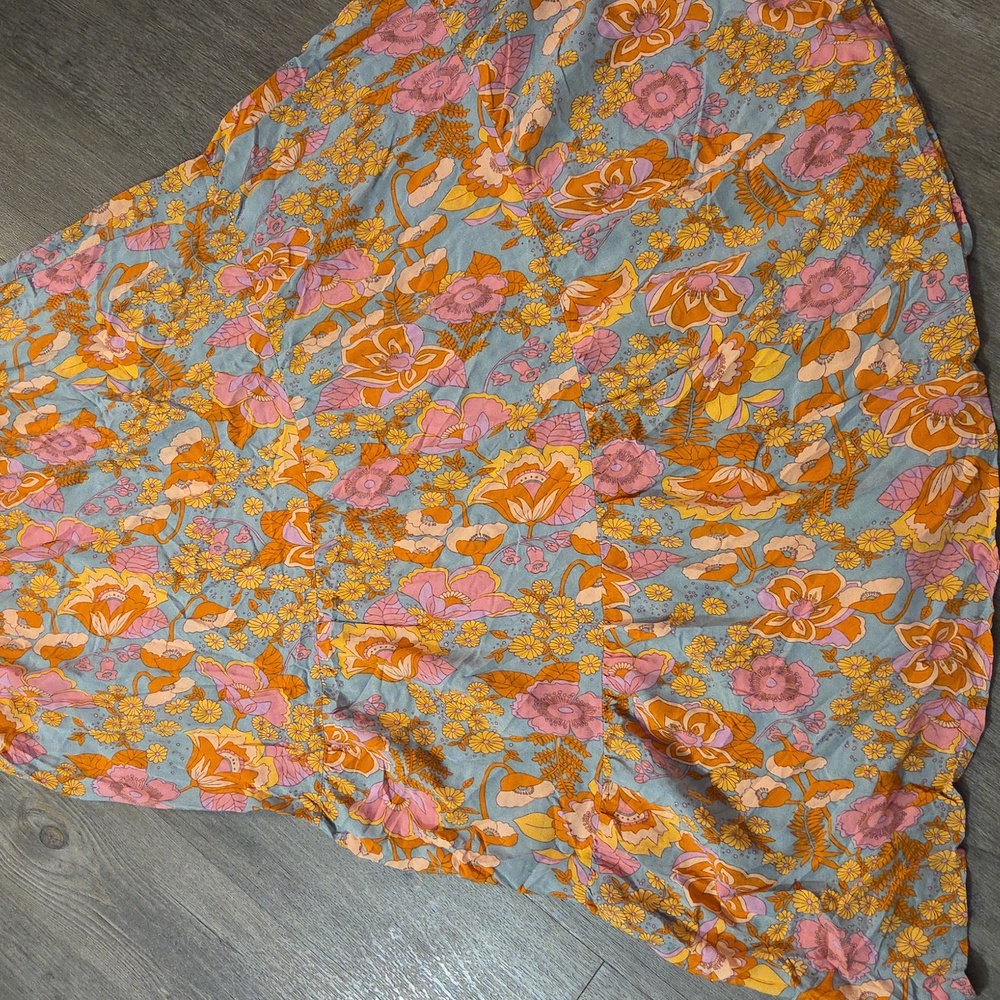 Boho Floral Smocked / Tiered Maxi Dress - Picture 9 of 13